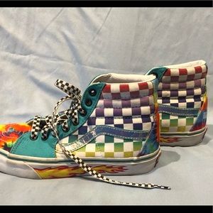 Vans Skate Rainbow Multicolored Checker High Tops